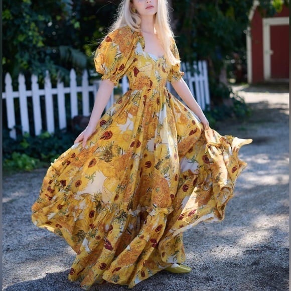 Selkie Sunflowers Cotton Ritz Dress - Picture 5 of 7